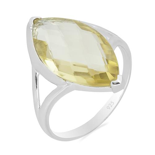 BUY STERLING SILVER NATURAL LEMON TOPAZ GEMSTONE BIG STONE RING