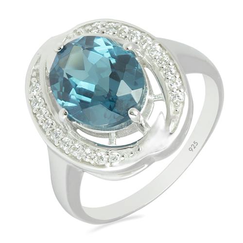 BUY STERLING SILVER LONDON TOPAZ GEMSTONE CLASSIC RING