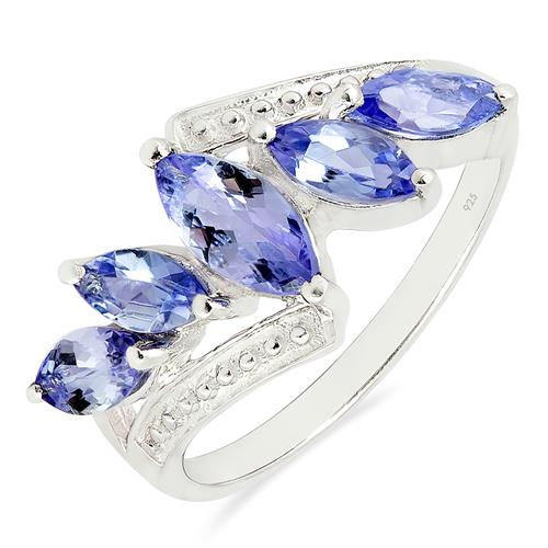 BUY REAL TANZANITE MULTI GEMSTONE UNIQUE RING IN STERLING SILVER