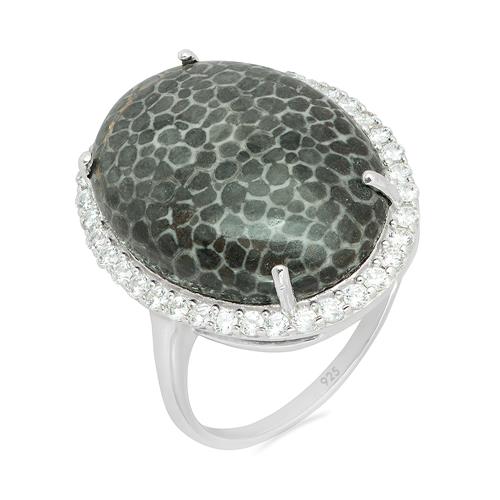  925 STERLING SILVER NATURAL BLACK CORAL GEMSTONE UNIQUE RING 