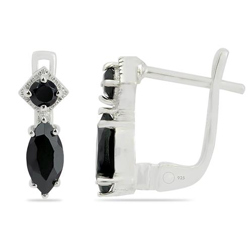 BUY STERLING SILVER NATURAL BLACK ONYX GEMSTONE  STYLISH EARRINGS