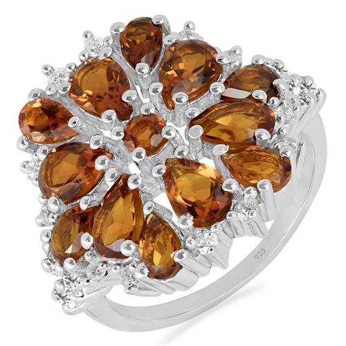 925 STERLING SILVER AUTHENTIC MADEIRA CITRINE STONE RING 