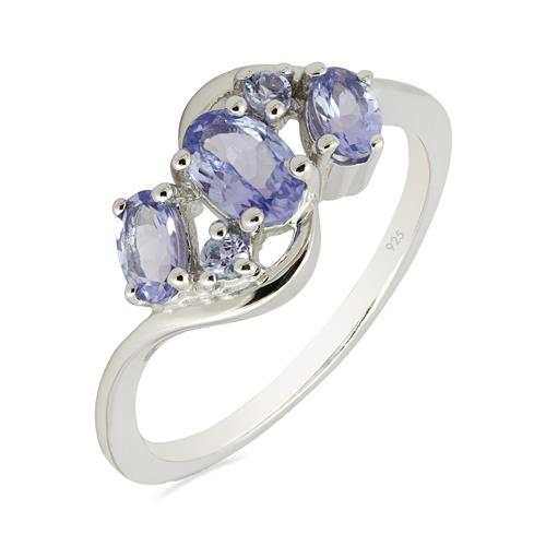 BUY NATURAL TANZANITE MULTI GEMSTONE RING IN STERLING SILVER