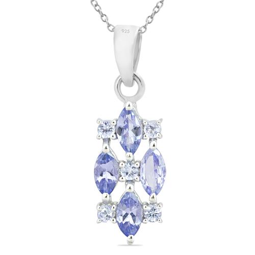 BUY 925 SILVER NATURAL TANZANITE MULTI GEMSTONE PENDANT