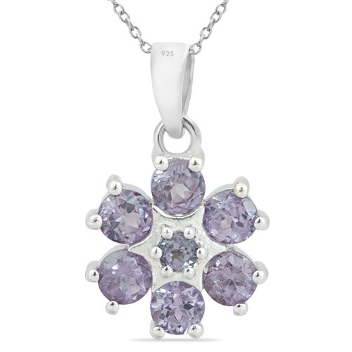 BUY SYNTHETIC ALEXANDERITE GEMSTONE PENDANT IN 925 STERLING 