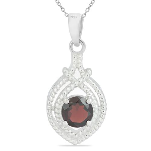 BUY REAL GARNET GEMSTONE STYLISH PENDANT IN 925 STERLING SILVER