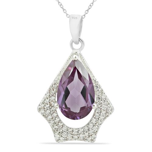 BUY STYLISH SYNTHETIC ALEXANDERITE PENDANT IN 925 STERLING SILVER