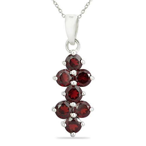 BUY 925 STERLING SILVER STYLISH PENDANT WITH NATURAL GARNET GEMSTONE