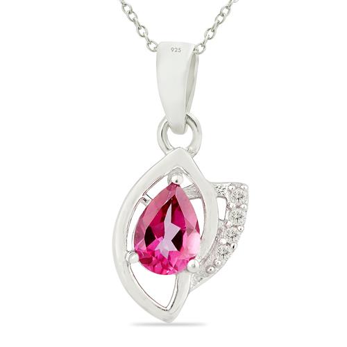 BUY 925 STERLING SILVER NATURAL PINK TOPAZ CLASSIC PENDANT
