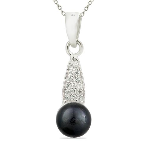 925 SILVER NATURAL BLACK PEARL GEMSTONE PENDANT