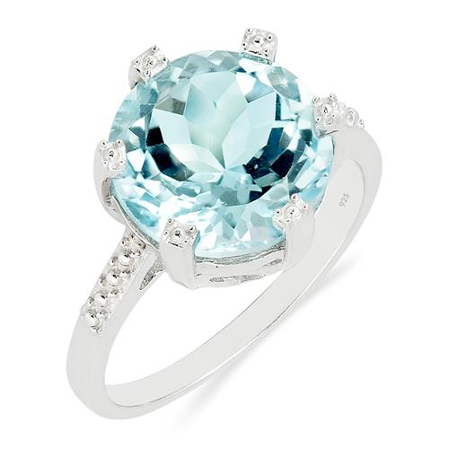 BUY 925 STERLING SILVER NATURAL SKY BLUE TOPAZ SINGLE STONE  RING