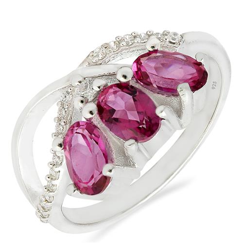 REAL PINK TOPAZ GEMSTONE UNIQUE RING IN 925 SILVER 