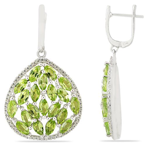 BUY REAL PERIDOT GEMSTONE STYLISH EARRINGS IN 925 SILVER