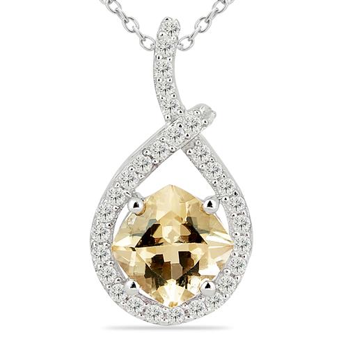 BUY NATURAL LEMON TOPAZ GEMSTONE CLASSIC PENDANT IN 925 SILVER