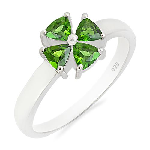 BUY 925 SILVER NATURAL CHROME DIOPSITE MULTI GEMSTONE RING