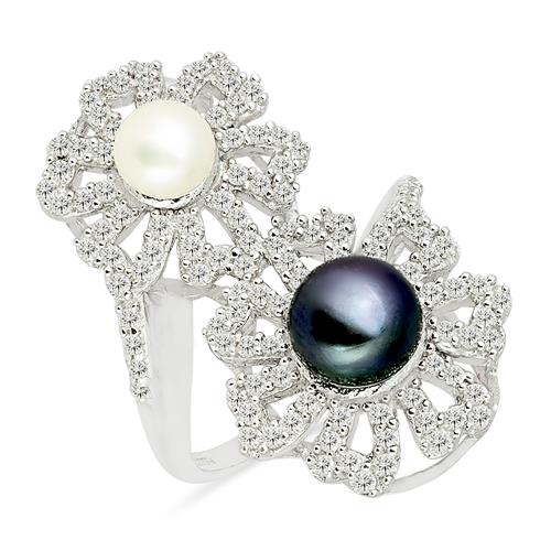 BUY STERLING SILVER  NATURAL WHITE FRESHWATER PEARL GEMSTONE RING