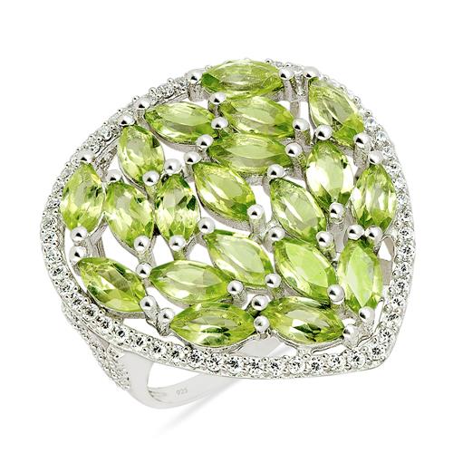 BUY REAL PERIDOT GEMSTONE STYLISH RING IN 925 SILVER