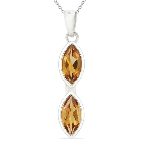 BUY CITRINE GEMSTONE PENDANT IN STERLING SILVER