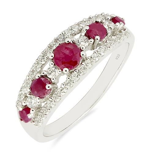 0.79 CT RUBY SILVER RING # VR010568 