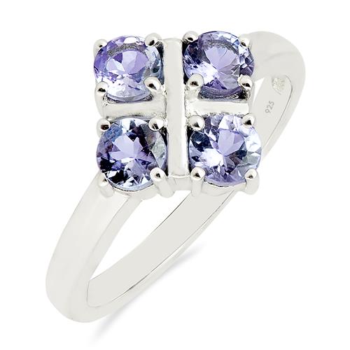 BUY REAL NATURAL TANZANITE MULTI STONE RING IN 925 SILVER