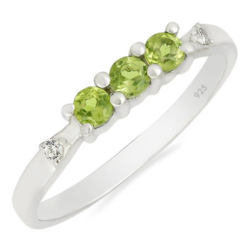 REAL PERIDOT GEMSTONE RING IN 925 STERLING SILVER  