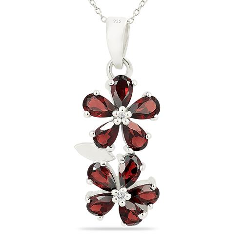 BUY STERLING SILVER NATURAL GARNET GEMSTONE PENDANT