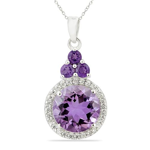 BUY BRAZILIAN AMETHYST MULTI GEMSTONE PENDANT IN STERLING SILVER