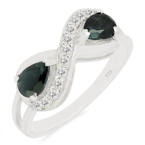 BUY NATURAL BLACK SAPPHIRE GEMSTONE STYLISH RING IN 925 SILVER