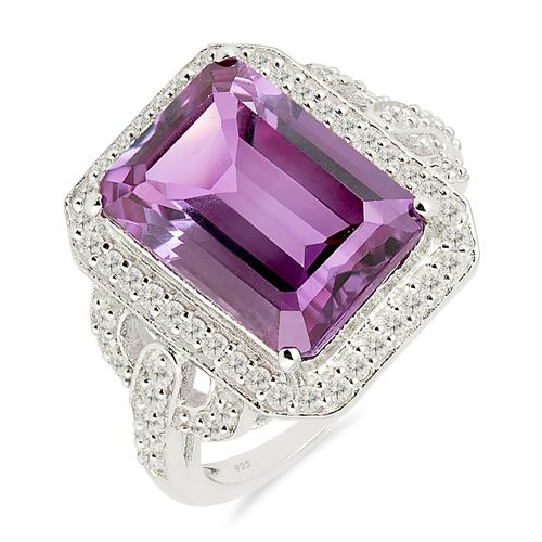 STERLING SILVER SYNTHETIC ALEXANDERITE GEMSTONE RING 