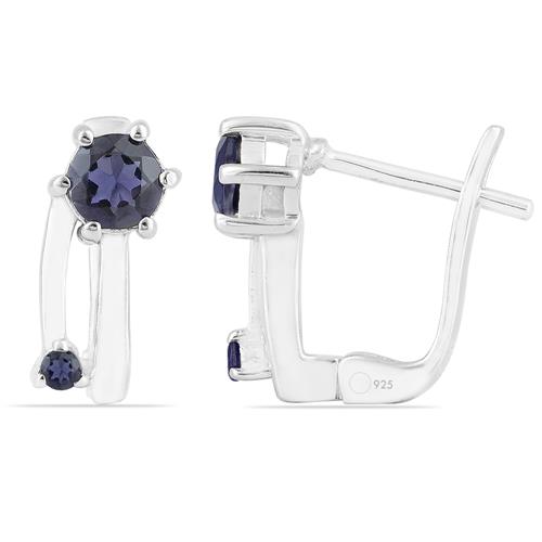 BUY 925 STERLING SILVER NATURAL IOLITE GEMSTONE EARRINGS