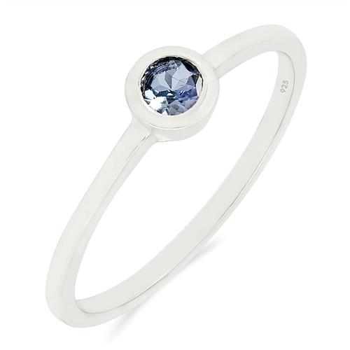 BUY NATURAL TANZANITE SINGLE STONE RING IN 925 STERLING SILVER