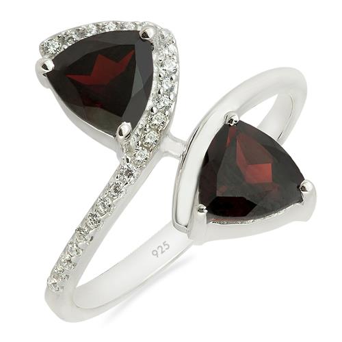 BUY 925 STERLING SILVER NATURAL GARNET GEMSTONE STYLISH RING