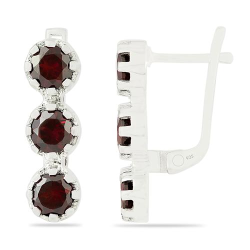 BUY STERLING SILVER REAL GARNET MULTI STONE EARRINGS