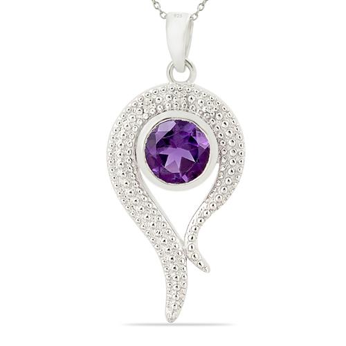 BUY 925 SILVER BRAZILIAN AMETHYST GEMSTONE PENDANT