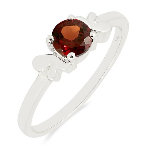  BUY 925 STERLING SILVER NATURAL GARNET SINGLE STONE RING 