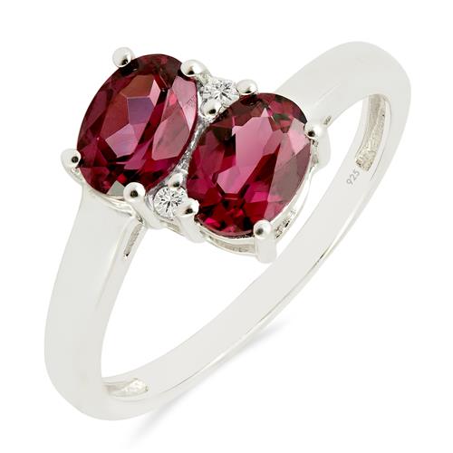 BUY STERLING SILVER NATURAL RHODOLITE GEMSTONE RING