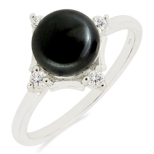 BUY NATURAL BLACK FRESHWATER PEARL GEMSTONE RING IN 925 SILVER