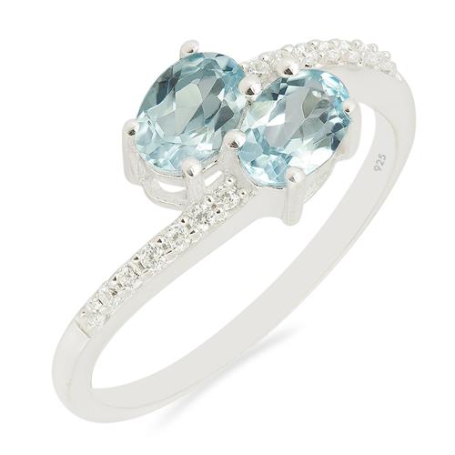 BUY STERLING SILVER NATURAL SKY BLUE TOPAZ GEMSTONE RING