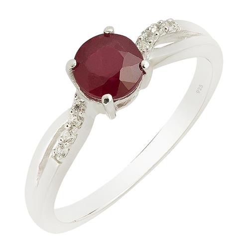 BUY NATURAL RUBY GEMSTONE CLASSIC RING IN 925 SILVER