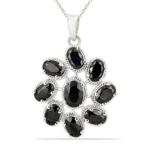 BUY 925 STERLING SILVER NATURAL BLACK ONYX GEMSTONE PENDANT