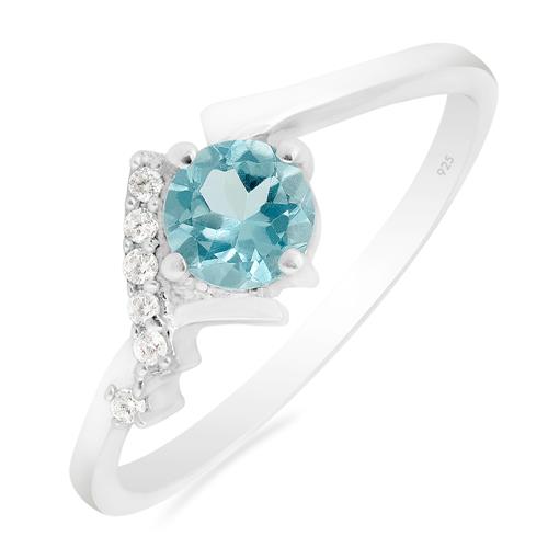 BUY REAL SKY BLUE TOPAZ GEMSTONE CLASSIC RING IN 925 STERLING SILVER