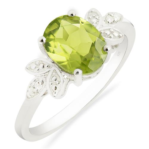 BUY NATURAL PERIDOT GEMSTONE CLASSIC RING IN 925 SILVER