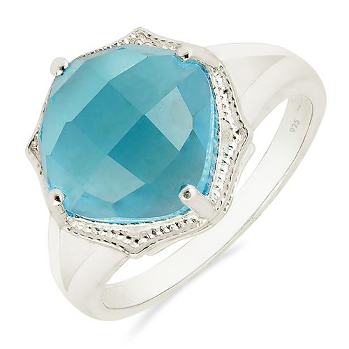 BUY STERLING SILVER REAL SKY BLUE TOPAZ GEMSTONE SINGLE STONE RING