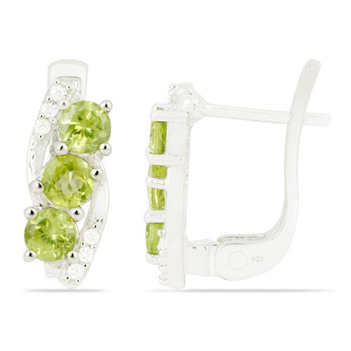 BUY NATURAL PERIDOT GEMSTONE EARRINGS IN 925 SILVER 