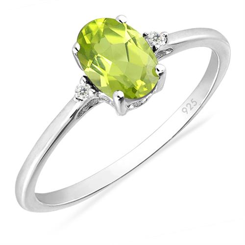 BUY 925 SILVER NATURAL PERIDOT GEMSTONE CLASSIC RING