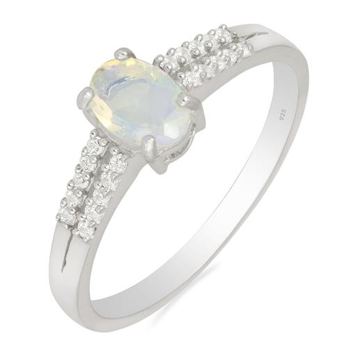 BUY NATURAL ETHIOPIAN OPAL GEMSTONE CLASSIC RING IN 925 STERLING SILVER