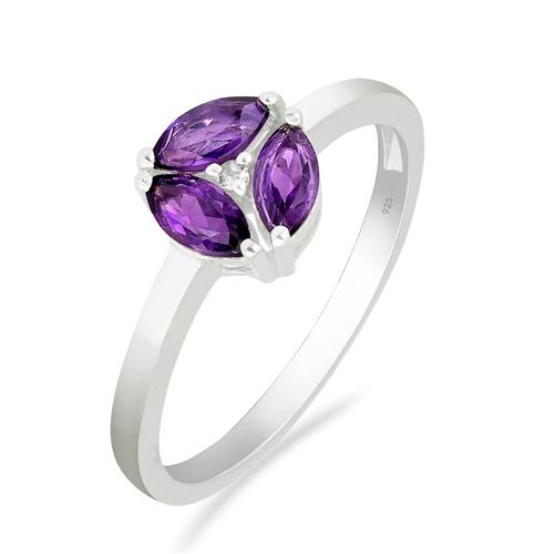 BUY 925 SILVER AFRICAN AMETHYST GEMSTONE RING