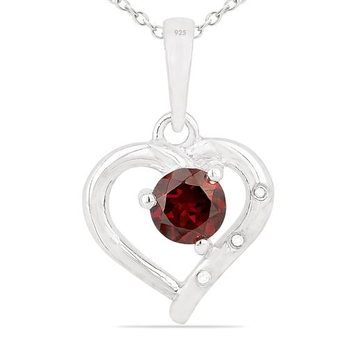 925 SILVER REAL GARNET GEMSTONE CLASSIC PENDANT