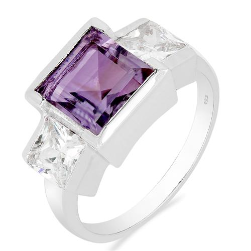 BUY BRAZILIAN AMETHYST GEMSTONE RING IN 925 SILVER