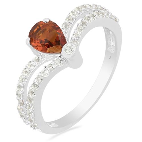 BUY NATURAL MADEIRA CITRINE GEMSTONE CLASSIC RING IN 925 SILVER